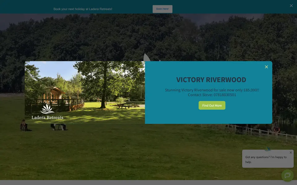 The previous Ladera Retreats home page at 1440px, captured before the rebuild.