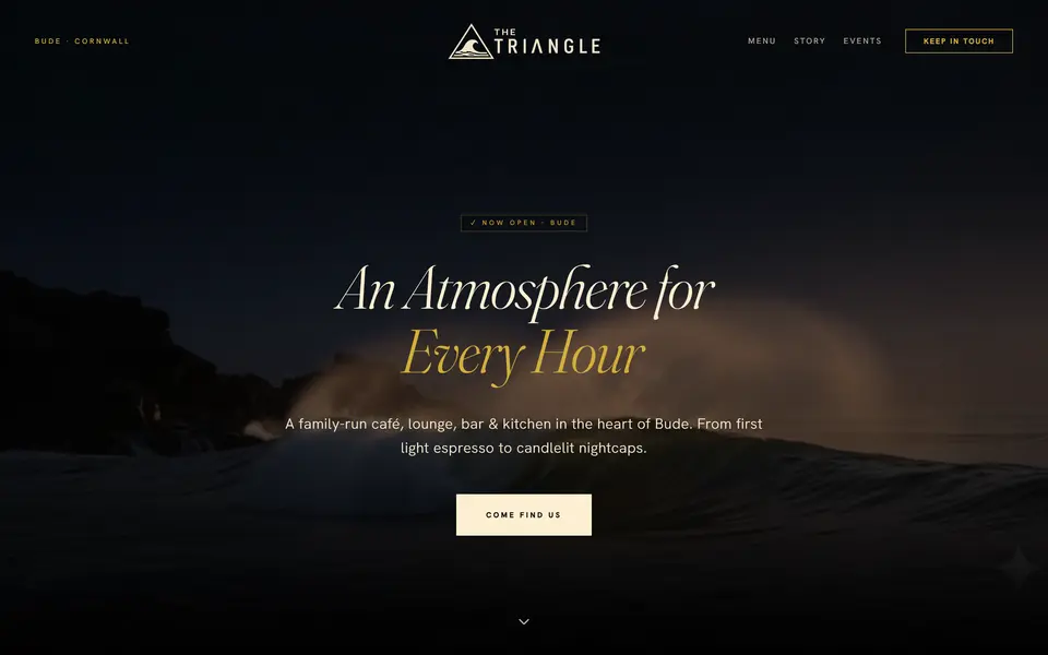 The Triangle home page at 1440px.